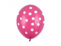 6 Ballons 30 cm - Pois - Rose chaud pastel