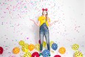 6 Ballons 30 cm - Pois - Rouge coquelicot pastel