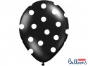 50 Ballons 30 cm - pois - noir pastel