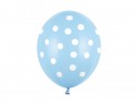 50 Ballons 30 cm - Pois - Pastel Baby Blue