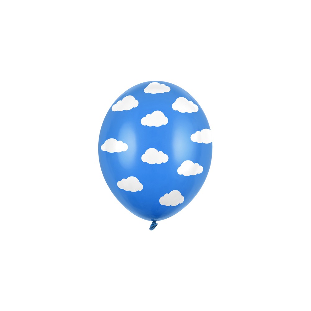 50 Ballons 30 cm - nuages - maïs pastel. bleu
