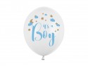 50 Ballons 30 cm - C'est un garçon - Blanc pur pastel