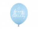 50 Ballons 30 cm - Happy Birthday - Bébé bleu pastel
