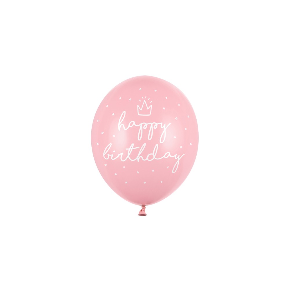 50 Ballons 30 cm - Happy Birthday - rose pastel