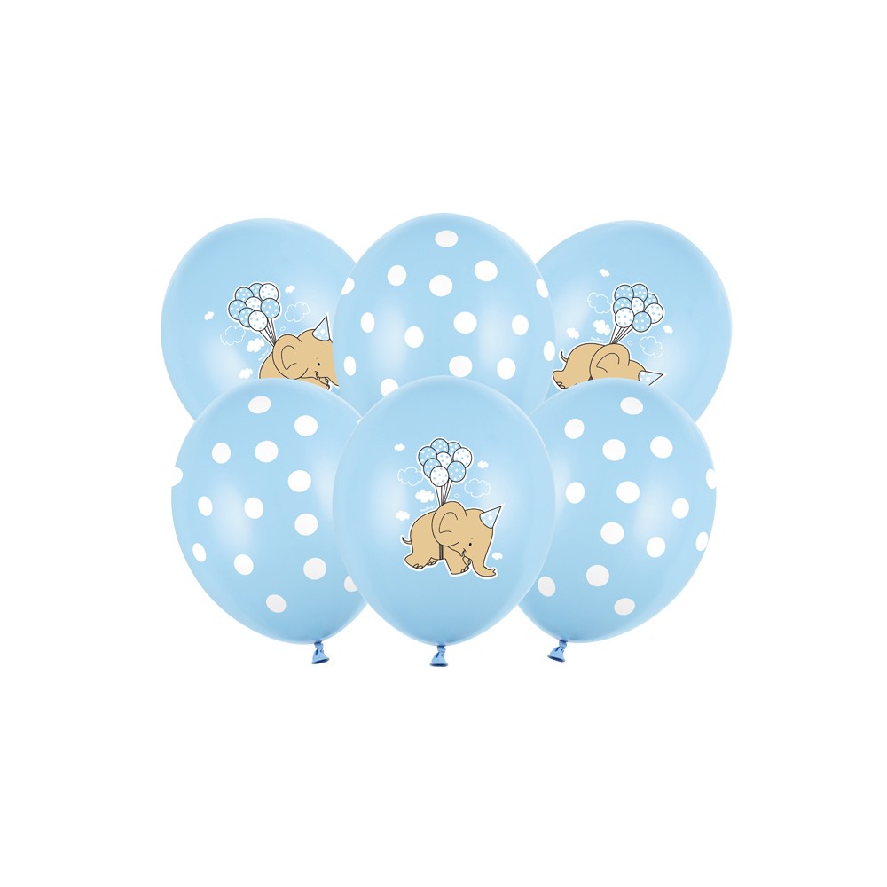 50 Ballons 30 cm - Elephant bleu pastel