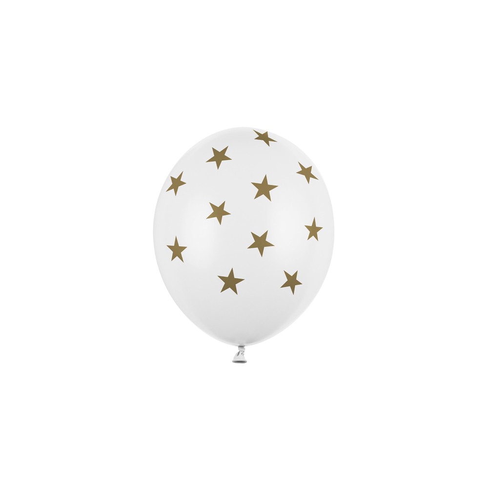 6 Ballons 30 cm - Etoiles - Pastel Blanc pur
