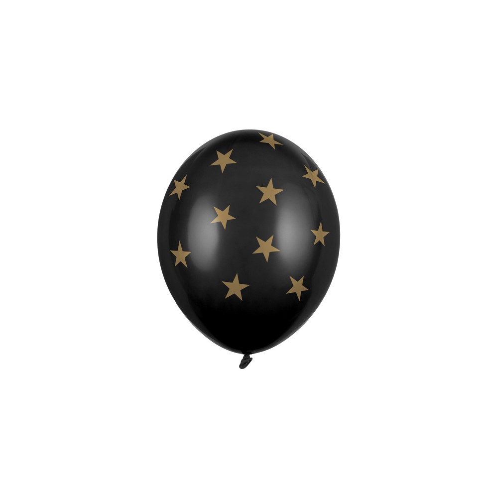 6 Ballons 30 cm - étoiles - noir pastel