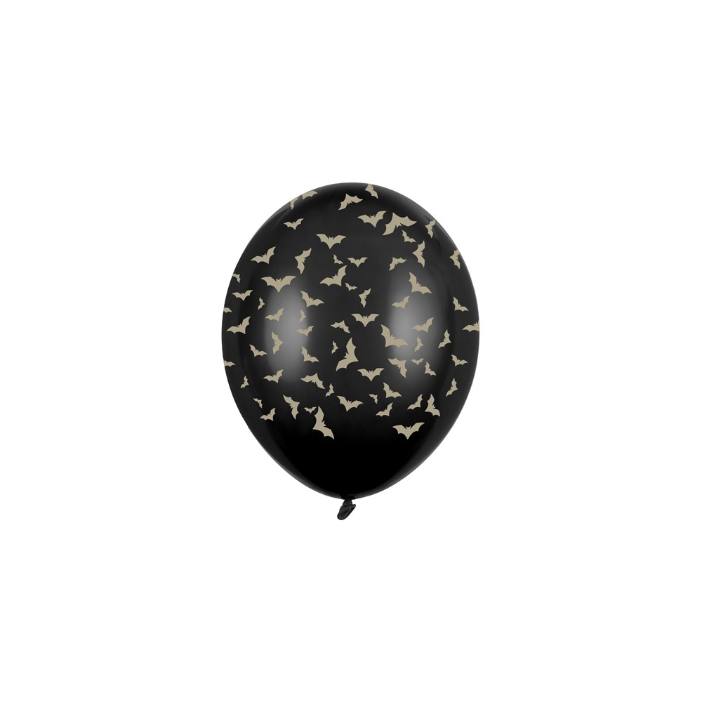 6 Ballons 30 cm - Chauve -souris - Noir Pastel