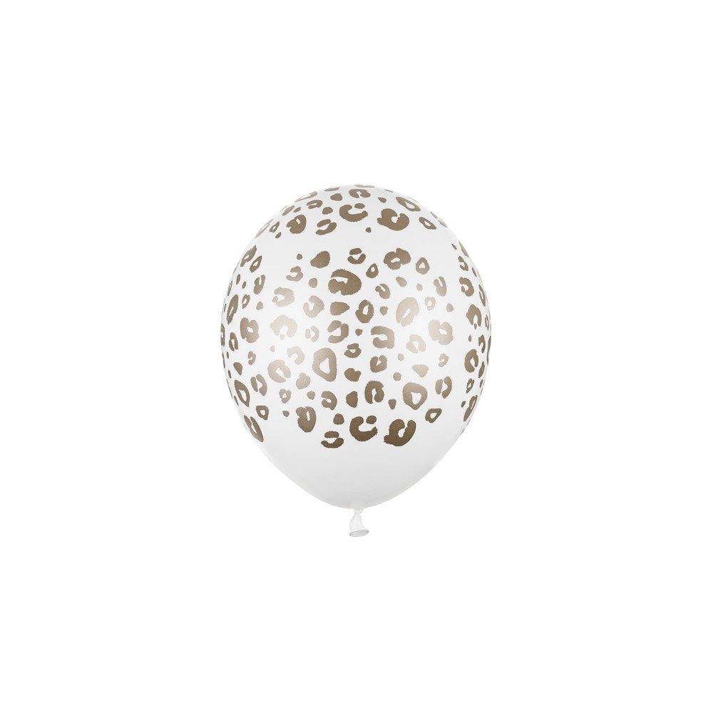 50 Ballons 30 cm - tachetés - pastel - blanc pur