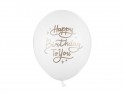 50 Ballons 30 cm - Happy Birthday To You - pastel - Pure White