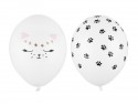 50 Ballons 30 cm - chat - pastel - blanc pur