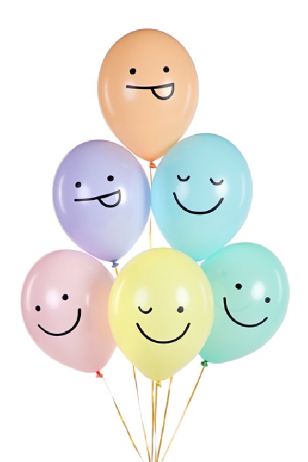 6 Ballons 30 cm - smiley