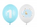 50 Ballons Strong - 30 cm - 1er anniversaire - bleu clair pastel