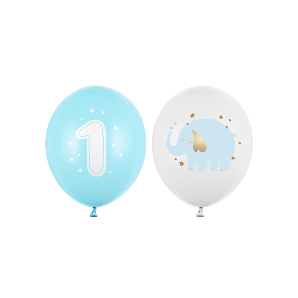 50 Ballons Strong - 30 cm - 1er anniversaire - bleu clair pastel