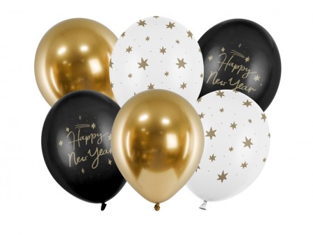 6 Ballons 30 cm - Happy New...