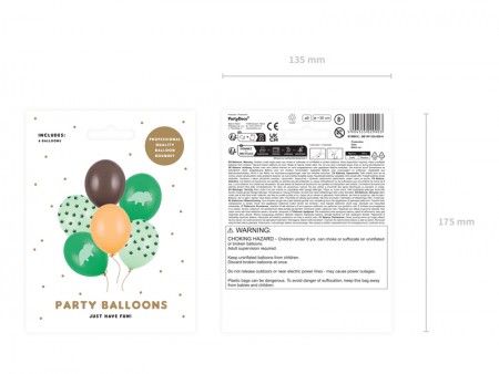 6 Ballons 30 cm - Dinosaure