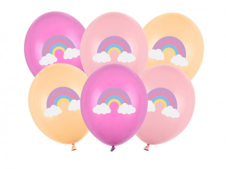 6 Ballons 30 cm - arc -en...