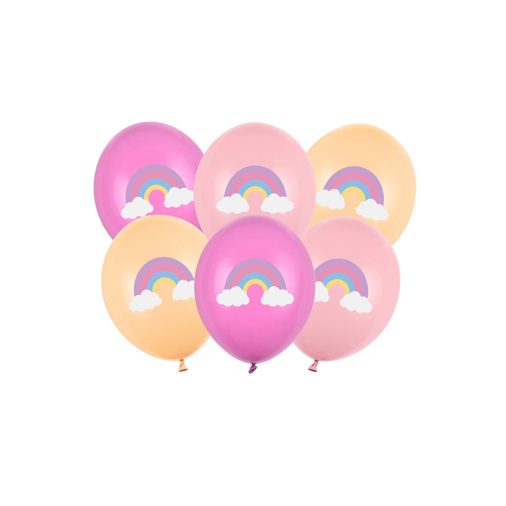 6 Ballons 30 cm - arc -en -ciel