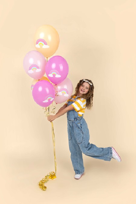 6 Ballons 30 cm - arc -en...