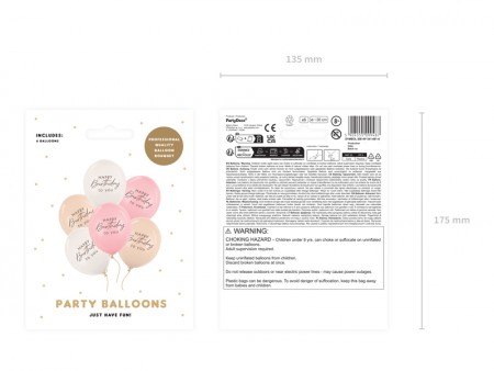 6 Ballons 30 cm - Happy...