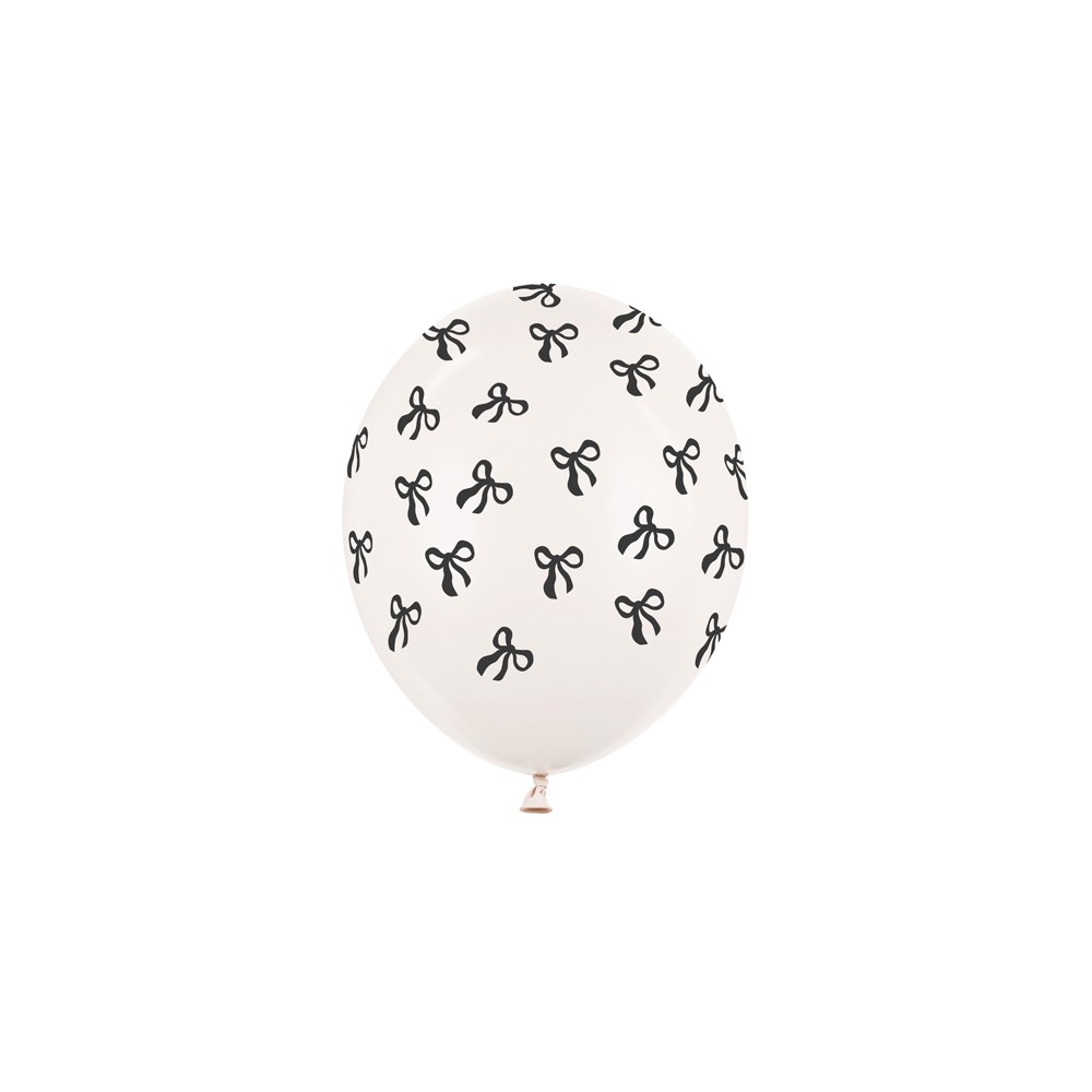 50 Ballons 30 cm - Nœuds - Pastel Off -white