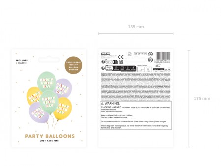 6 Ballons 30 cm - Happy...