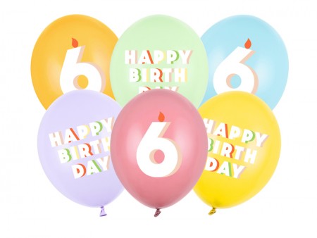 6 Ballons 30 cm - 6 - mix