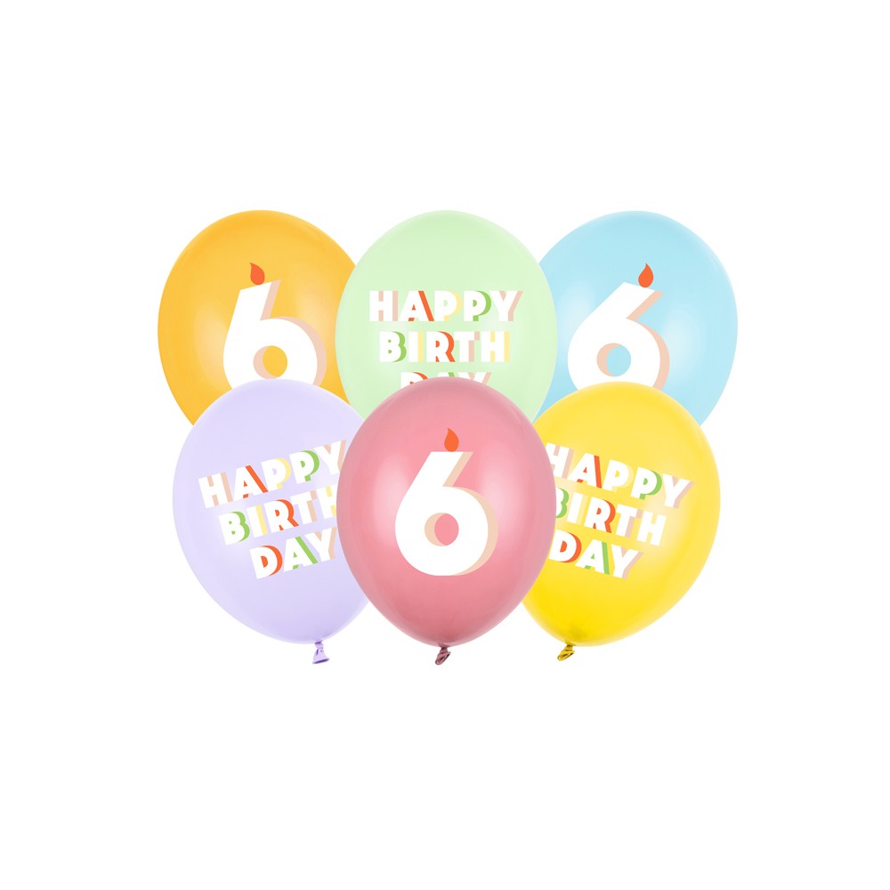 6 Ballons 30 cm - 6 - mix