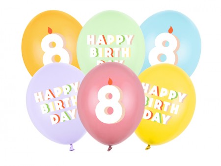 6 Ballons 30 cm - 8 - mix