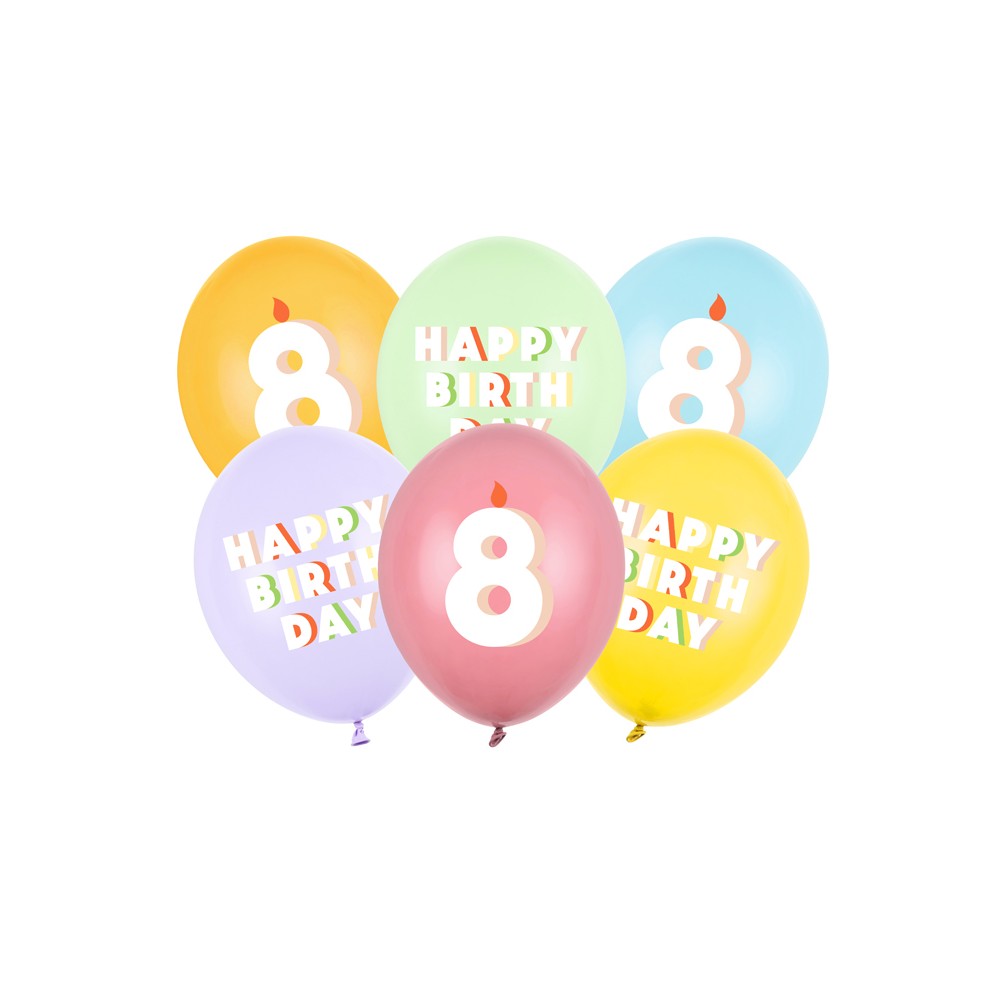 6 Ballons 30 cm - 8 - mix