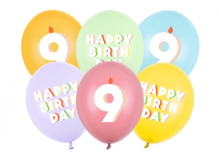 6 Ballons 30 cm - 9 - mix