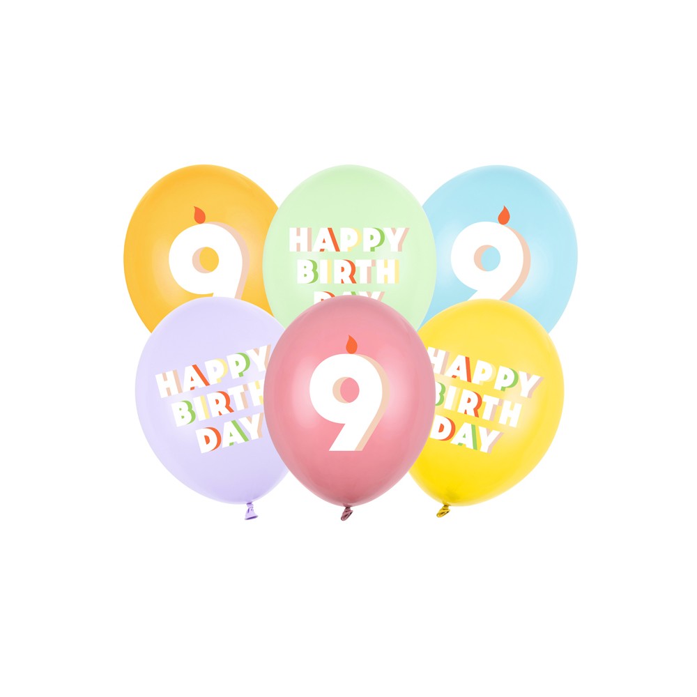 6 Ballons 30 cm - 9 - mix