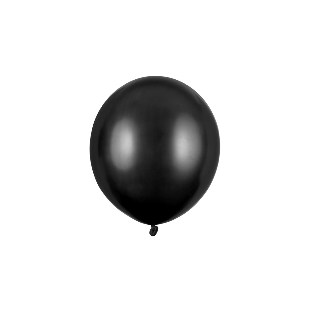 25 ballons en latex – Noir – Finition métallisée – 43 cm