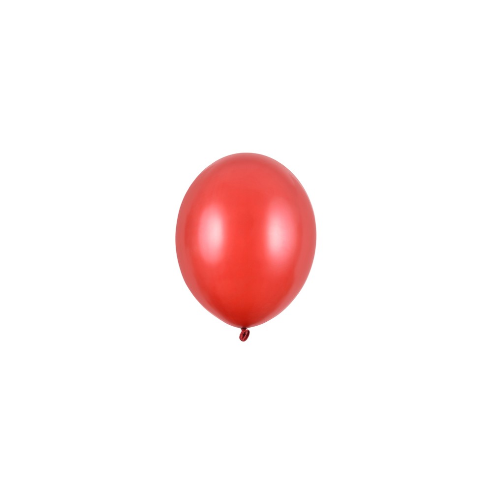 100 ballons en latex – Rouge coquelicot – Finition métallisée – 12 cm
