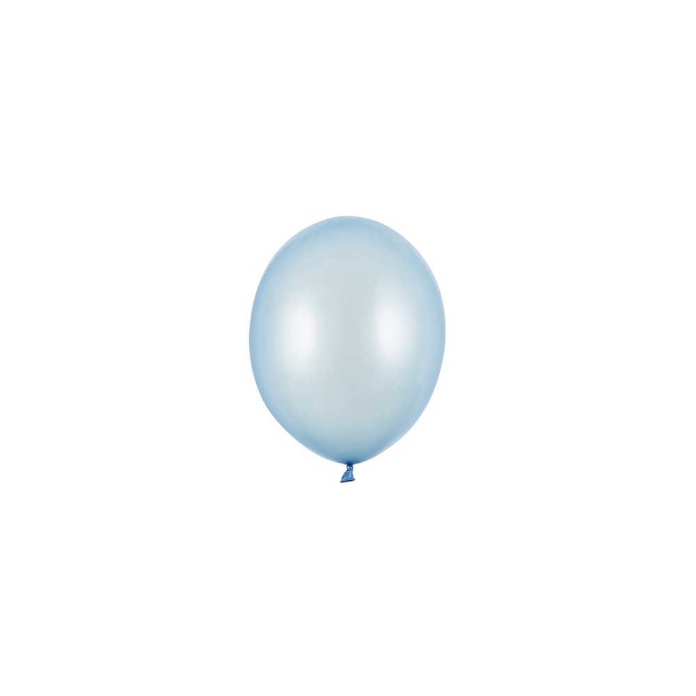 100 Ballons Strong 12cm - bleu bébé métallisé