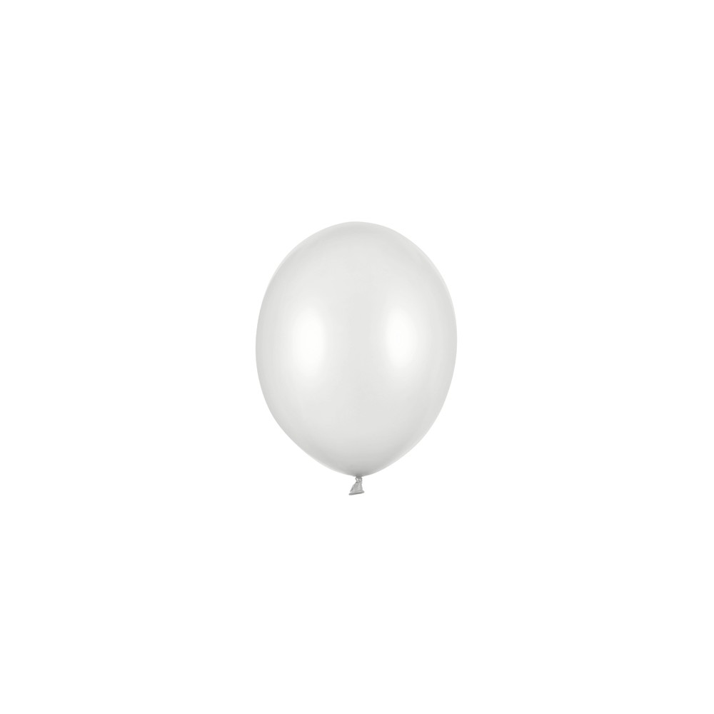 100 Ballons Strong 12cm - Neige argente métallique