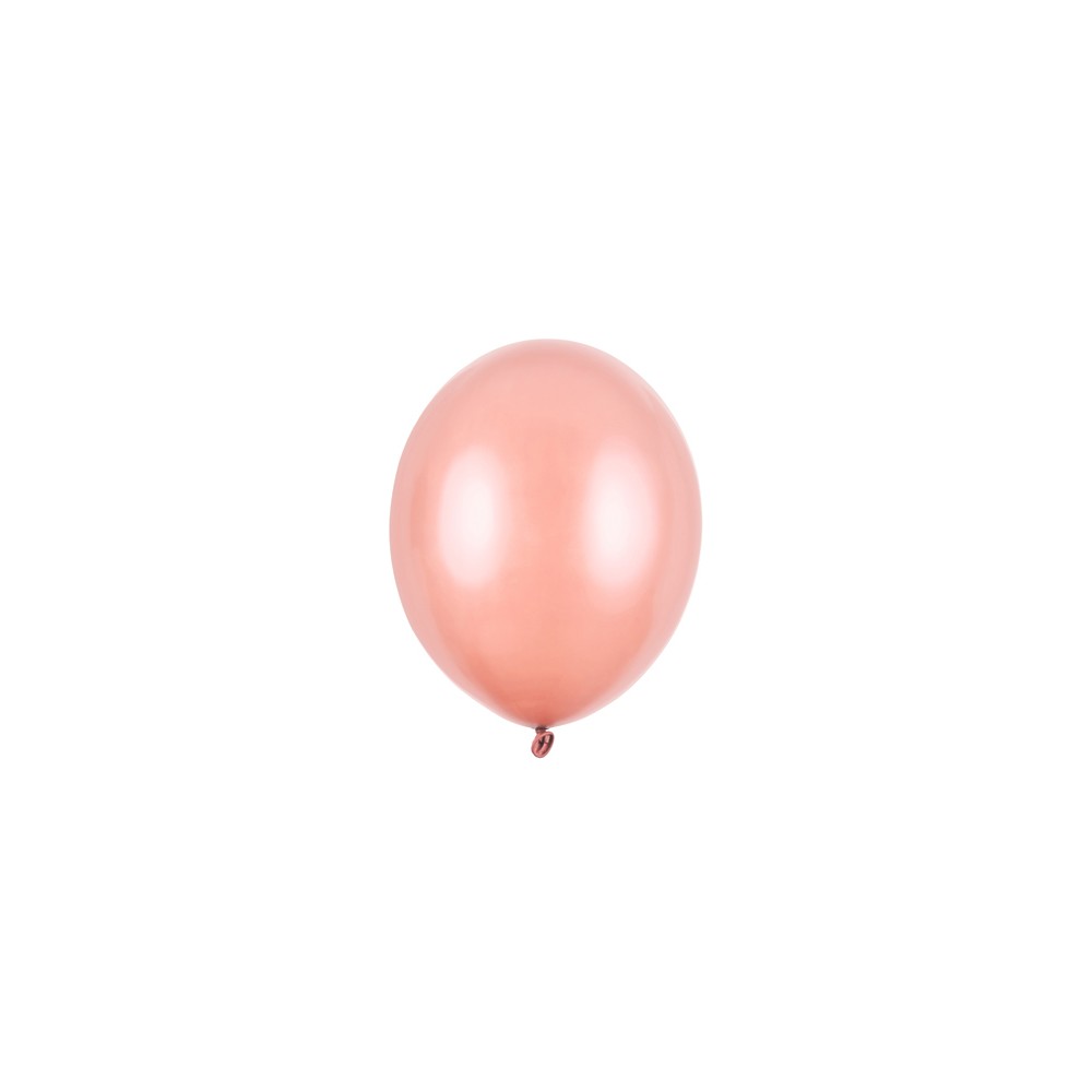 100 ballons en latex – Or rose – Finition métallisée – 12 cm