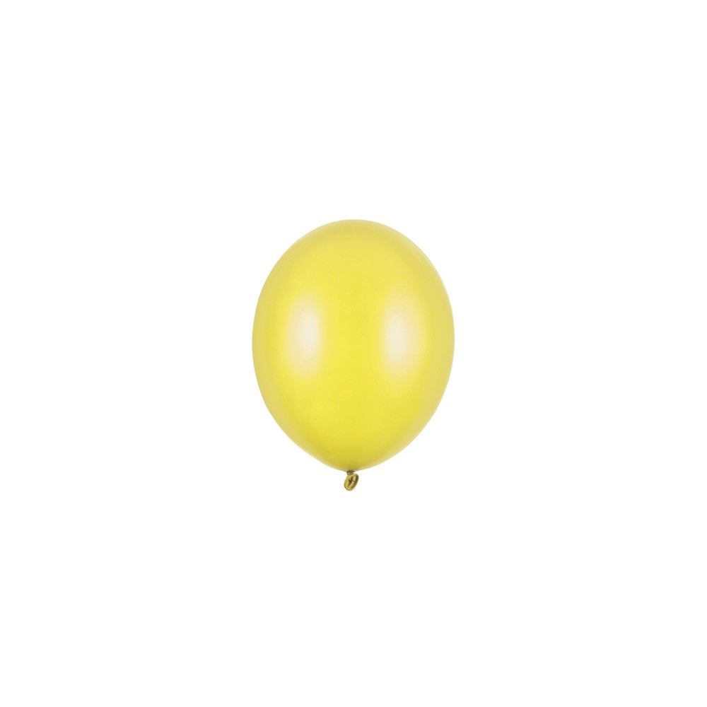 100 ballons en latex – Jaune citron – Finition métallisée – 12 cm