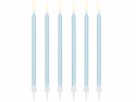 12 Bougies lisses - bleu clair - 14cm