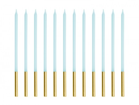 12 Bougies unies - bleu clair