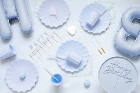 12 Bougies unies - bleu clair