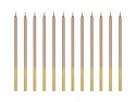 12 Bougies lisses - or rose - 14 cm