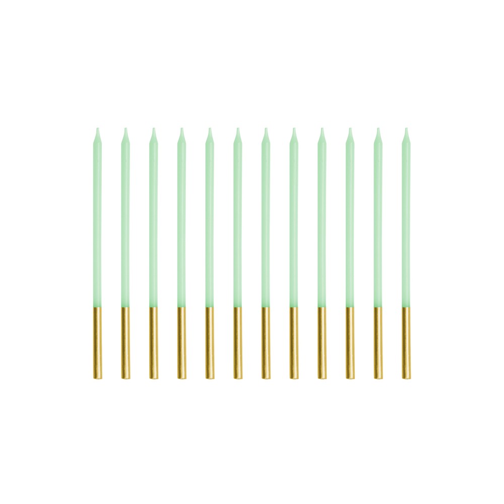 12 Bougies unies - vert clair