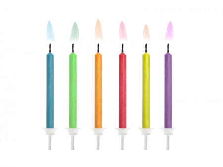 6 Bougies Flammes colorées