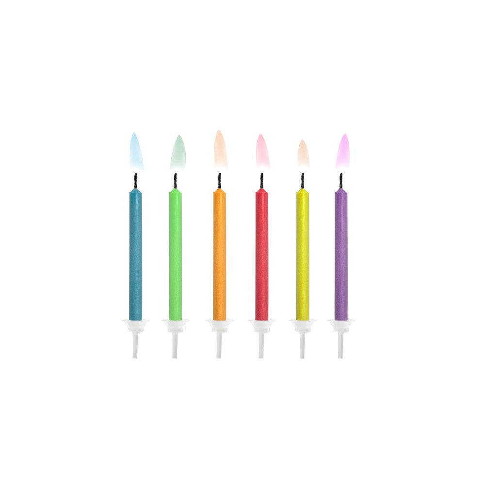 6 Bougies Flammes colorées