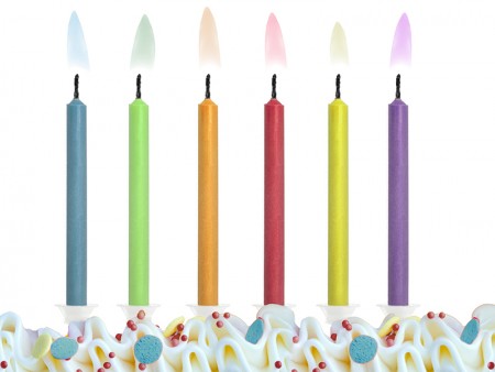 6 Bougies Flammes colorées
