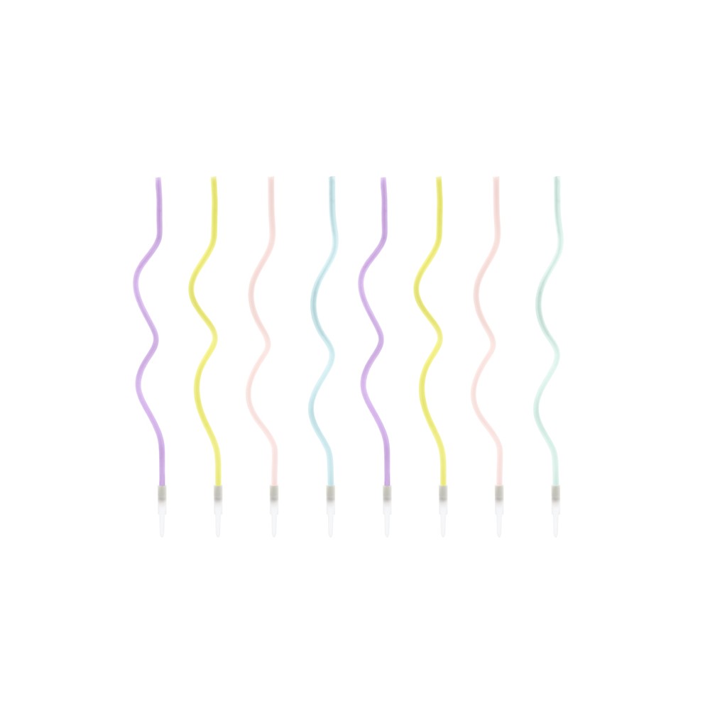 8 Bougies torsadées - mix - 14cm