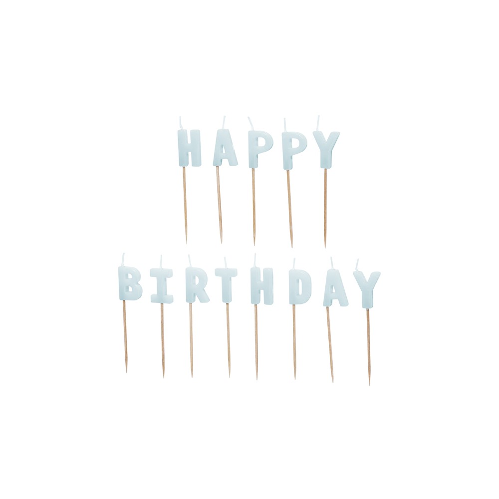 13 Bougies Happy Birthday - bleu clair