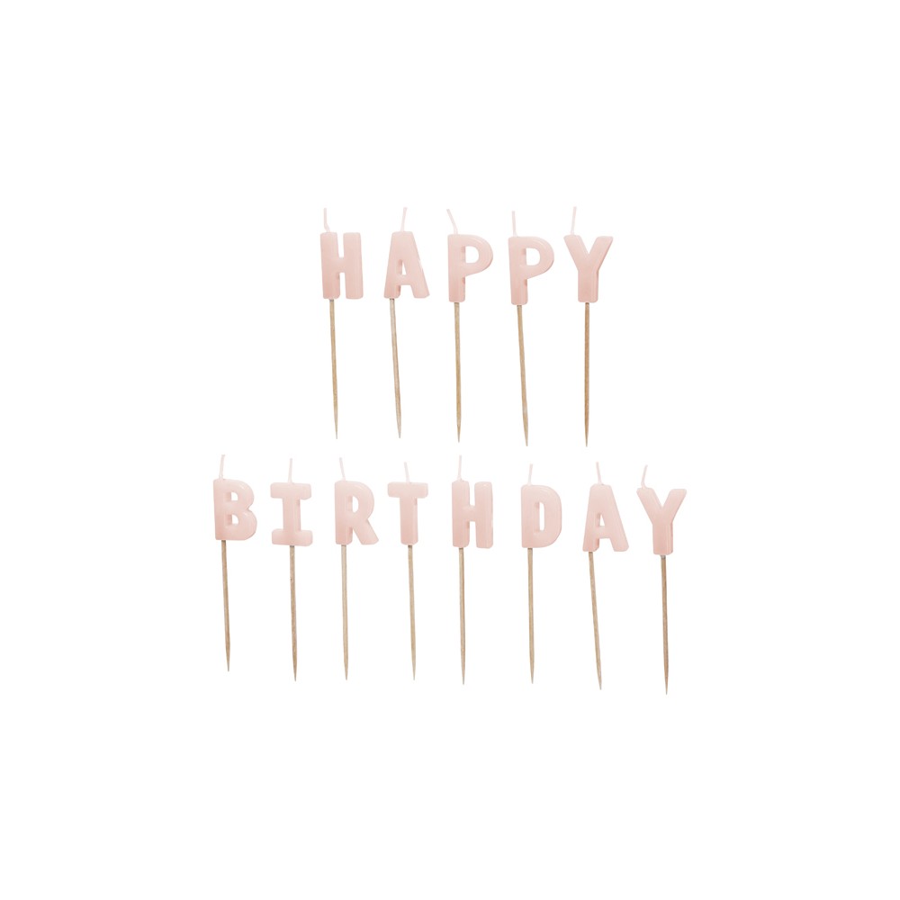 13 Bougies Happy Birthday - rose