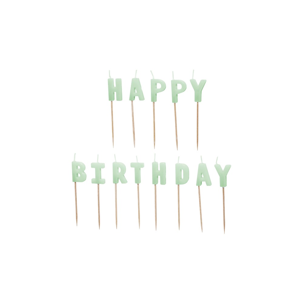 13 Bougies Happy Birthday - vert clair